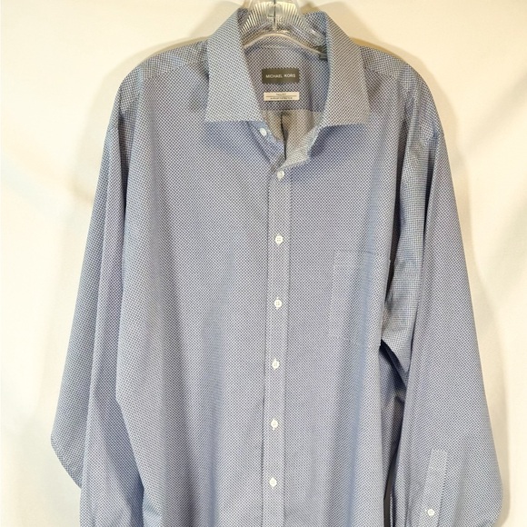 Michael Kors Mens Geo Print Air Soft Stretch Dress Shirt Size 18.5 Tall 36/37 - Picture 1 of 5